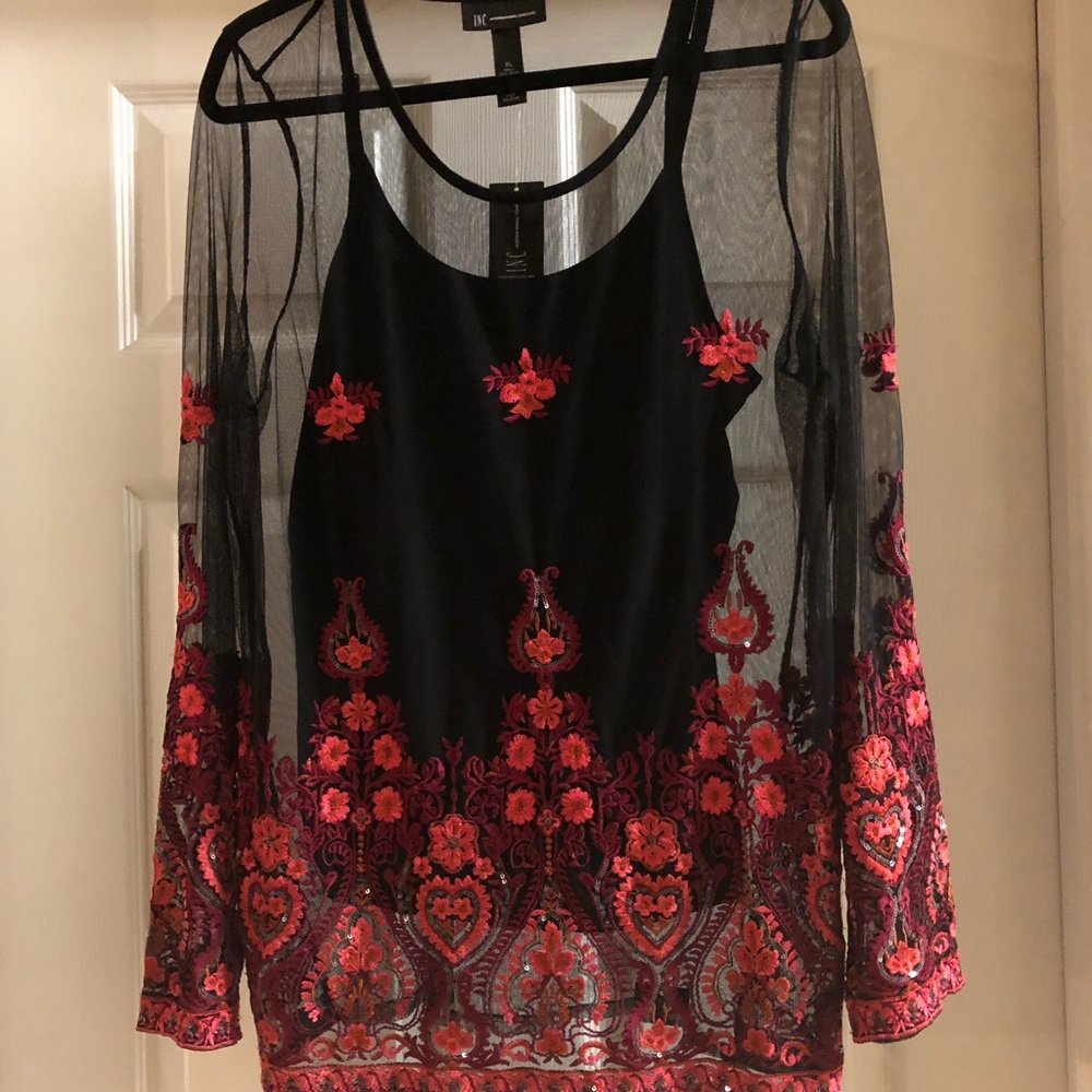 INC International Concepts Embroidered Top